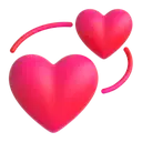 Revolving hearts 3D animated emoji
