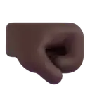 Right-facing fist: dark skin tone 3D animated emoji