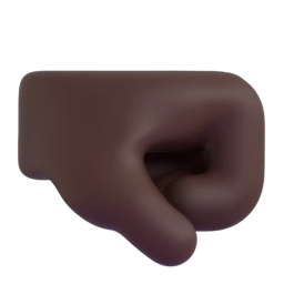 Right-facing fist: dark skin tone animated emoji