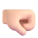 Right-facing fist: light skin tone 3D animated emoji