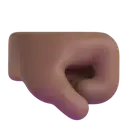 Right-facing fist: medium-dark skin tone 3D animated emoji