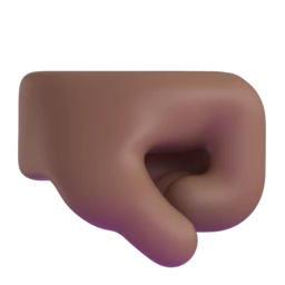 Right-facing fist: medium-dark skin tone animated emoji