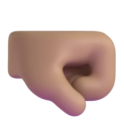 Right-facing fist: medium skin tone animated emoji