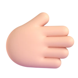 Rightwards hand: light skin tone animated emoji