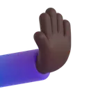 Rightwards pushing hand: dark skin tone 3D animated emoji