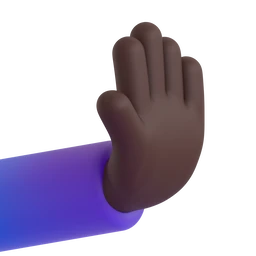 Rightwards pushing hand: dark skin tone animated emoji