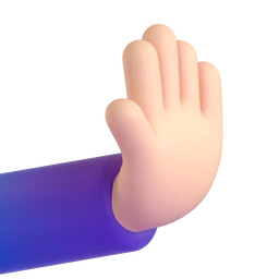 Rightwards pushing hand: light skin tone animated emoji