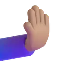 Rightwards pushing hand: medium skin tone 3D animated emoji