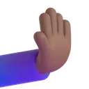 Rightwards pushing hand: medium-dark skin tone 3D animated emoji