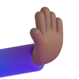 Rightwards pushing hand: medium-dark skin tone animated emoji