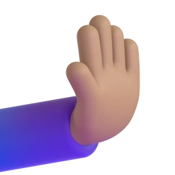 Rightwards pushing hand: medium skin tone animated emoji