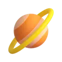 Ringed planet 3D animated emoji