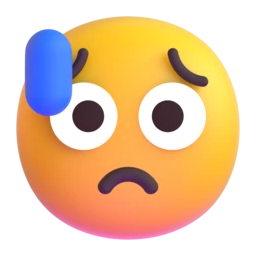 Sad but relieved face animated emoji