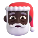 Santa Claus: dark skin tone 3D animated emoji