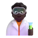 Scientist: dark skin tone 3D animated emoji