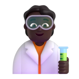 Scientist: dark skin tone animated emoji