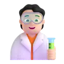 Scientist: light skin tone 3D animated emoji