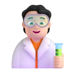 Scientist: light skin tone animated emoji