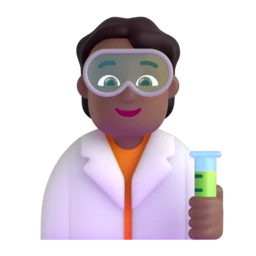 Scientist: medium-dark skin tone animated emoji