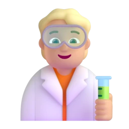 Scientist: medium-light skin tone animated emoji