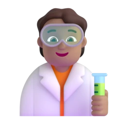 Scientist: medium skin tone animated emoji
