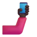 Selfie: dark skin tone 3D animated emoji