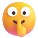 Shushing face 3D animated emoji