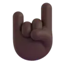 Sign of the horns: dark skin tone 3D animated emoji