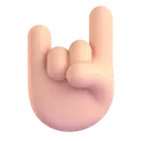 Sign of the horns: light skin tone 3D animated emoji