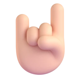 Sign of the horns: light skin tone animated emoji
