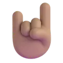 Sign of the horns: medium skin tone 3D animated emoji