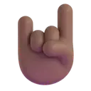 Sign of the horns: medium-dark skin tone 3D animated emoji