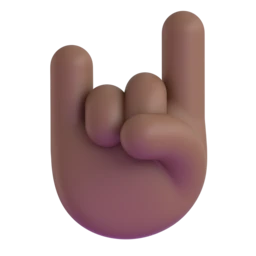 Sign of the horns: medium-dark skin tone animated emoji