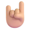 Sign of the horns: medium-light skin tone 3D animated emoji