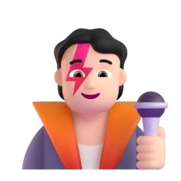 Singer: light skin tone animated emoji