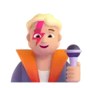 Singer: medium-light skin tone 3D animated emoji