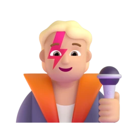 Singer: medium-light skin tone animated emoji