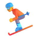 Skier 3D animated emoji