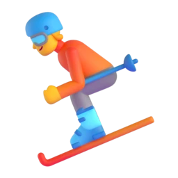 Skier animated emoji