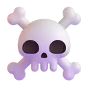 Skull and crossbones 3D animated emoji