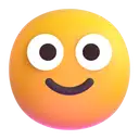 Slightly smiling face 3D animated emoji
