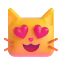 Smiling cat with heart-eyes 3D animated emoji