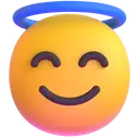 Smiling face with halo 3D animated emoji
