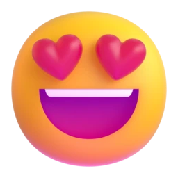 Smiling face with heart-eyes animated emoji