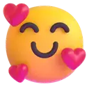 Smiling face with hearts 3D animated emoji