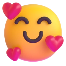 Smiling face with hearts animated emoji
