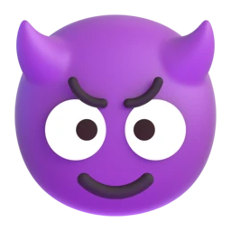 Smiling face with horns animated emoji