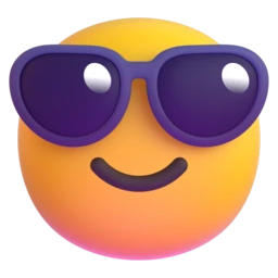 Smiling face with sunglasses animated emoji