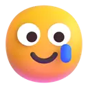 Smiling face with tear 3D animated emoji