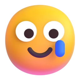 Smiling face with tear animated emoji